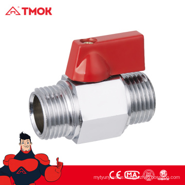 Hydraulic equal shape male thread brass chrome plated mini ball valve with CE certification